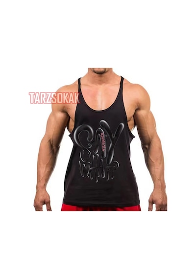 Tarzsokak Gym Tank Top Fitness Sporcu Atleti Gym148 Siyah