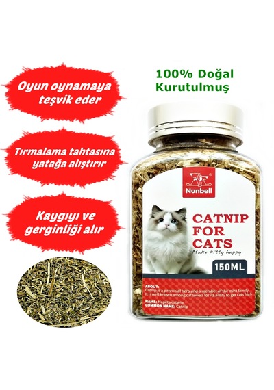 Nunbell Kurutulmuş Doğal Catnip Kedi Nanesi 150 ML