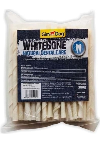 Gimdog Mordimi Ağız ve Diş Sağlığı İçin Sütlü Köpek Çiğneme Kemiği 50'li 300 G