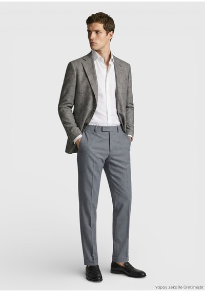 Ramsey Mürdüm Kareli Zeroweight Slim Fit Yün Karışımlı Ceket