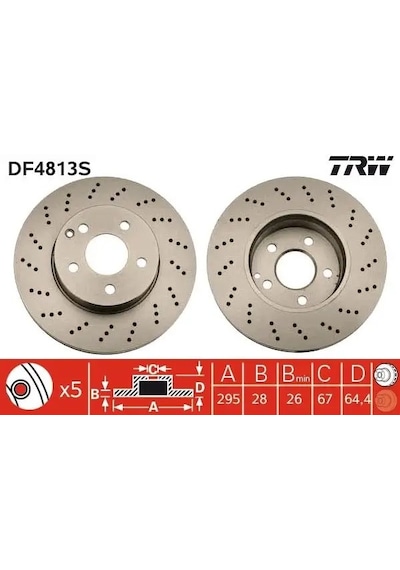 Mercedes C180 W204 Fren Diski On 2008-2013 Trw Df4813s 2adettir