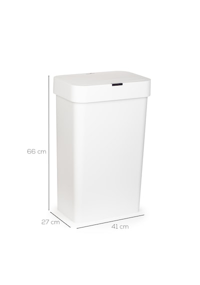 Porsima Me-05 Hareket Sensörlü Sessiz Kapatma Çöp Kutusu Banyo Mutfak Çöp Kovası Kapaklı Banyo Çöp Kovası 2 Adet Aa Pil Beyaz 50lt