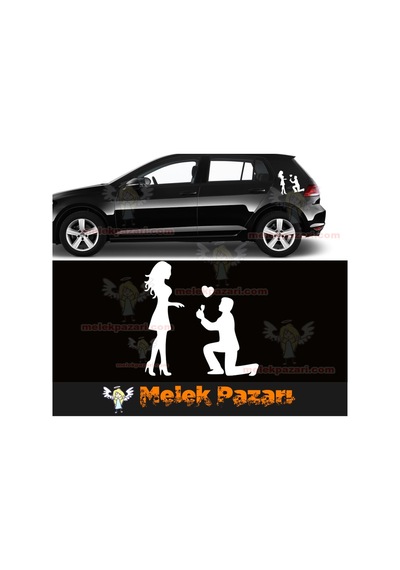 Diz Çöken Adam Aşk Oto Sticker