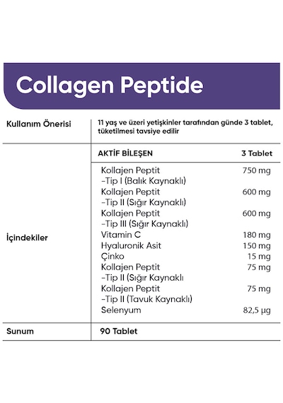 Collagen Forte Platinum Tip 1,2,3,5 Ve Tip 10 Kolajen 90 Tablet