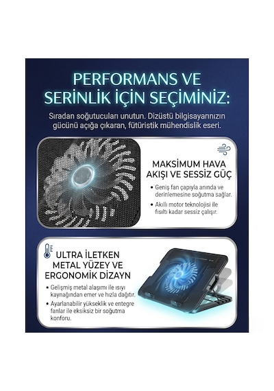 Ergonomik Laptop Yükseltici Ve Soğutucu - Tüm Modellere Uygun Performans Serisi / Wiks