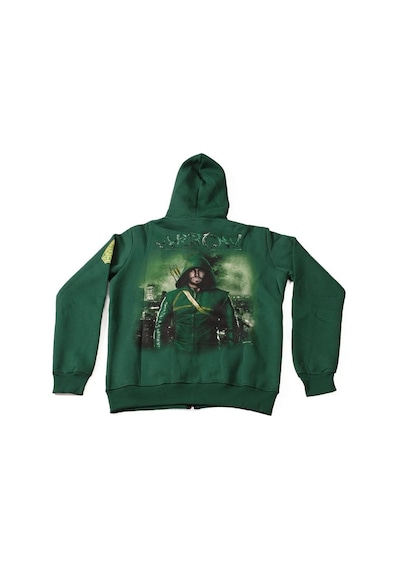 Green Arrow No:1 Kapüşonlu Sweatshirt Hoodie Yeşil Çok Renkli