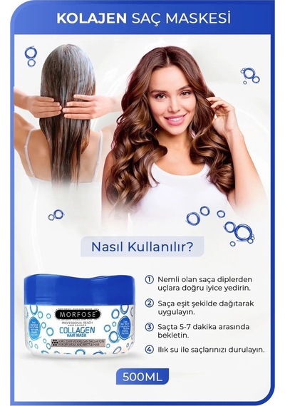 Kolajen Saç Maskesi 500 Ml - Zayıf Ve Kırılgan Saçlar İçin - Mrfs