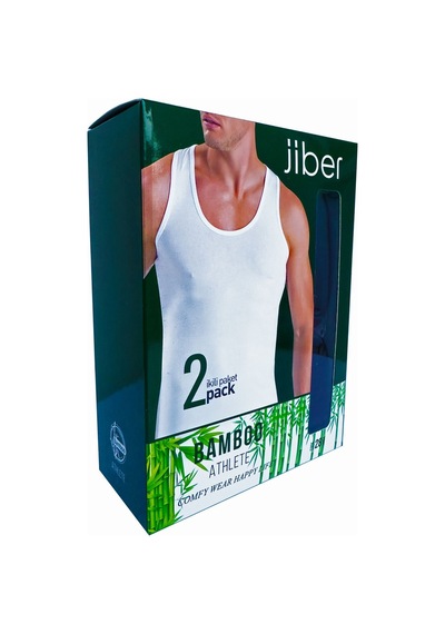 Jiber Bambu Kumaş 2'li Atlet - 281 - %68 Bambu %28 Pamuk %4 Elestan Siyah