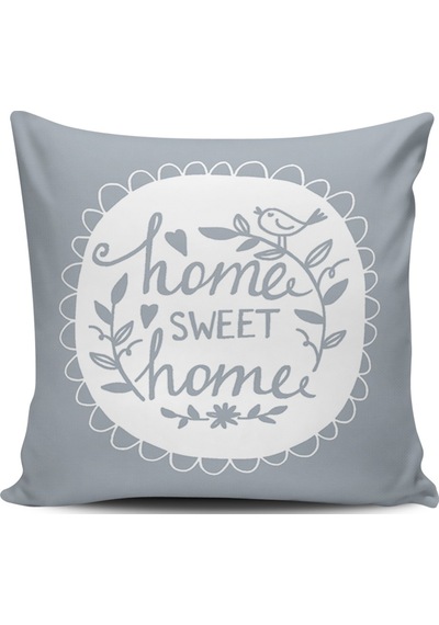 Kırlent Dünyası Home Sweet Home Dijital Baskılı Kırlent Kılıfı (486335930)