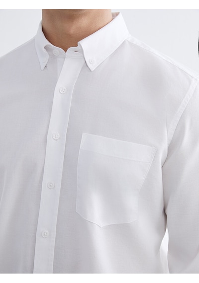 Lcwaıkıkı Classic Beyaz Regular Fit Oxford Erkek Basic Gömlek
