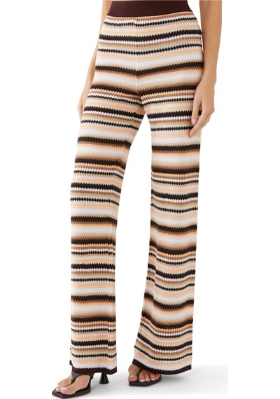 Missoni Çizgili Pamuk Ve Viskoz Triko Düz Pantolon Sarı Çoklu