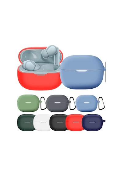 Xiaomi Redmi Buds 5 Pro İçin Kulaklık Kılıfı Extra Kalın Yapılı 360 Koruma Sağlayan Toz Koruma Tıpalı Darbelere Karşı Dirençli Taşıma Askılı Silikon Koruyucu Siyah