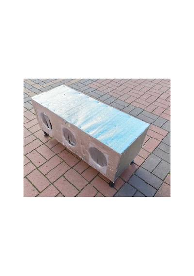 Kedi Evi Kedi Yuvası Kedi Barınağı %100 Su Soğuk Ve Kar Karumalı Ayaklı 3 Bölmeli 90x40x36cm