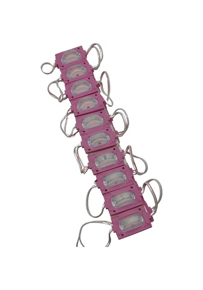 12 Volt 1.2 Watt Dar Açılı Tek Lensli Pembe Led Modül Ip65 10 Adet Modül