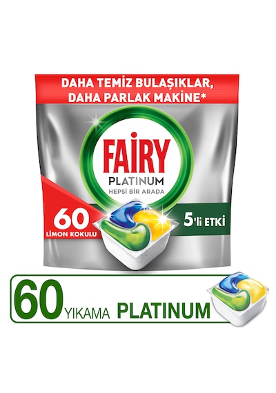 Fairy Platinum Limon Kokulu Bulaşık Makinesi Deterjanı 60 Tablet