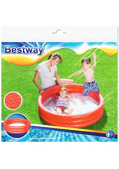 2 Yaş Üç Bölmeli Çocuk Havuzu Kırmızı 1.22 m x 25 Cm bestway