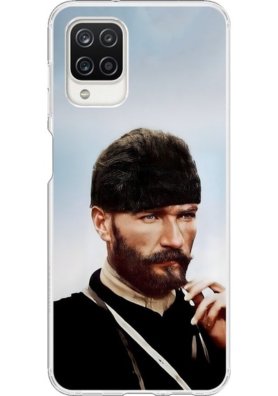 Samsung Galaxy A12 Uyumlu Şeffaf Kılıf Atatürk 2 Tasarımlı