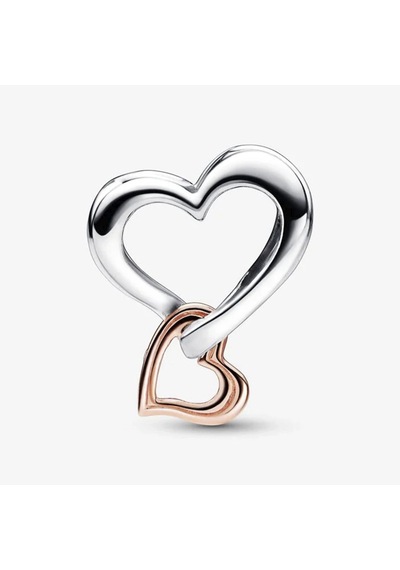 Nur Silver İki Renkli Kafes İşi Sonsuz Kalp Charm - NUR-CM00366