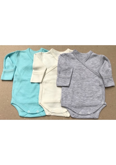 Özdemirli Bebe Özdemirlitekstil Bebelino Çıtçıtlı Badi Kruvaze (3'Lü Paket) (456557325) Çok Renkli