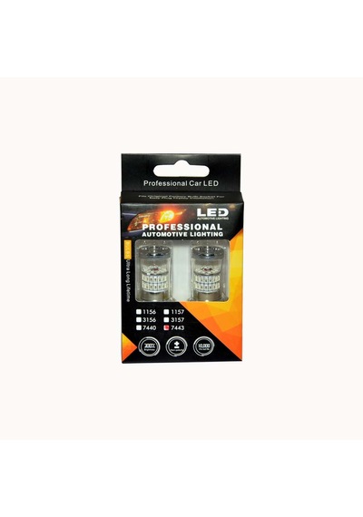 Set Ampul Büyük Dipsiz Çift Duy 48 Led Amber 7443 Cn-T20Dw