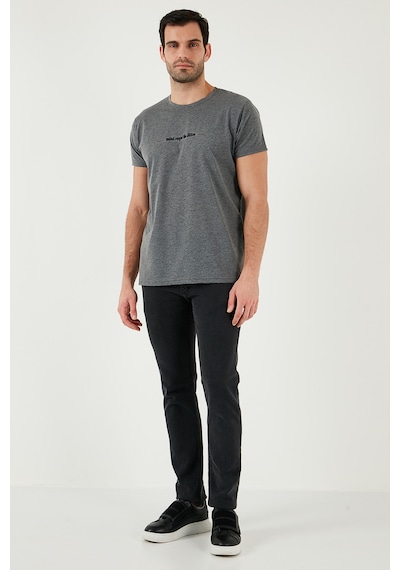 Buratti Pamuklu Slim Fit Bisiklet Yaka Erkek T Shirt 541Wind Antrasit