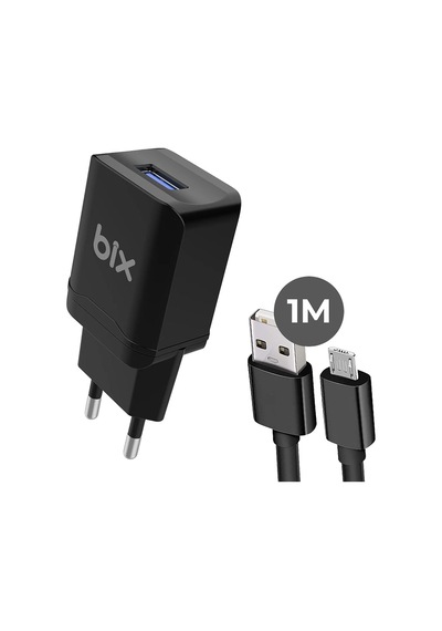 Bix Bxm12w Usb-a Port 10w Pd Chargıng Adapter &amp Amp Usb-a To Mıkro Usb Cable,beyaz