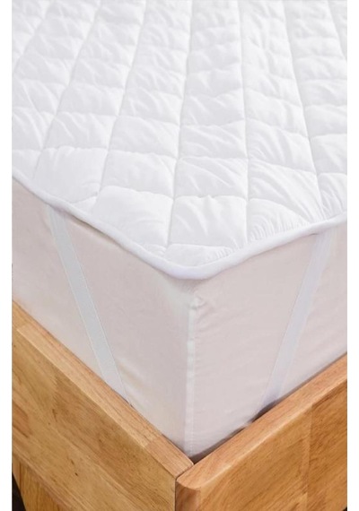 Altın Karma Kapitoneli Sıvı Geçirmez Alez 100x200 Cm Tek Kişilik Köşe Lastikli Beyaz