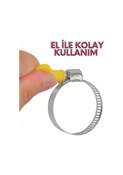5 Adet Hortum Kelepçesi Plastik Kelebek Bağlantılı Paslanmaz Çelik Metal Hortum Kelepçesi 16-20 Mm Ayarlanabilir El Sı 1