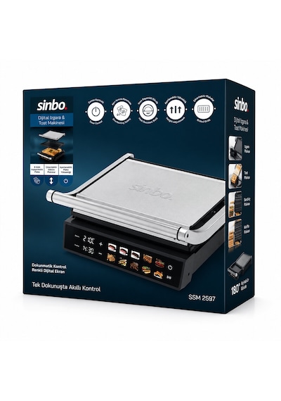 Izgara Ve Tost Makines İ 4 Dilim Yapışmaz Yüzey Dokunmatik Dijital Ekran - 2000w Ssm-2597 5286