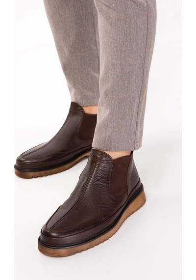 Gondol Erkek Hakiki Deri Günlük Bot Src.346 Kahverengi