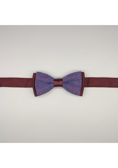 Mordino Balık Sırtı Desenli Bordo Çocuk Papyon Bordo