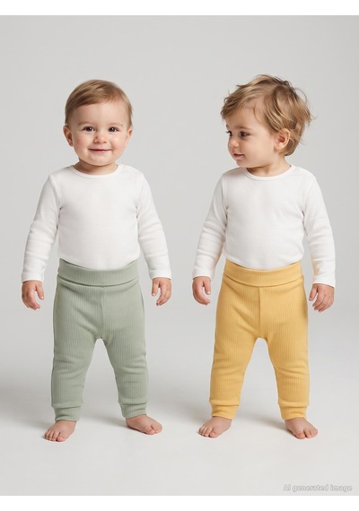 Minidamla Patiksiz Basic 2'li Set 3-12 Ay Tek Alt Bebe - Yeşil