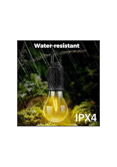 Taşınabilir Şarjlı Led Ampül Outdoor Kamp Bahçe Lambası 10w Askılı Kırılmaz Led Işık Sarı