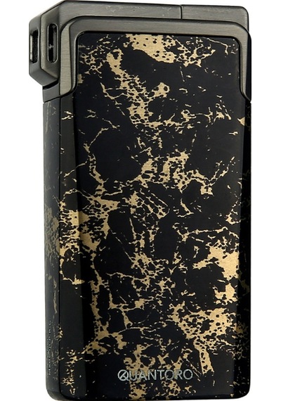 Quantoro Tek Torch Pürmüz / Soft Flame Siyah Sarı Desenli Metal Puro Çakmağı - Trz1198