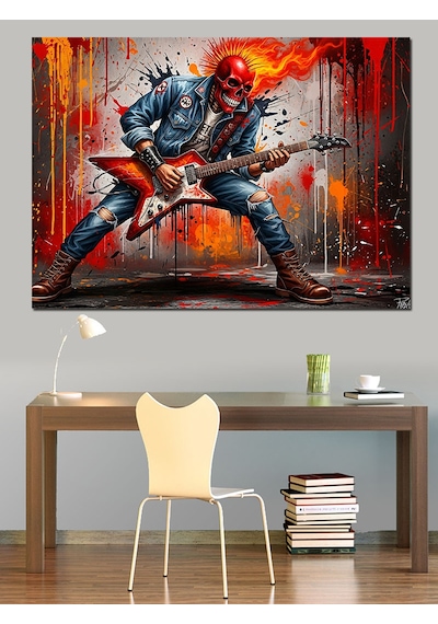 Rock Savaşı Sanat İllüstrasyon Dekoratif Kanvas - Mdf Ahşap Tablo