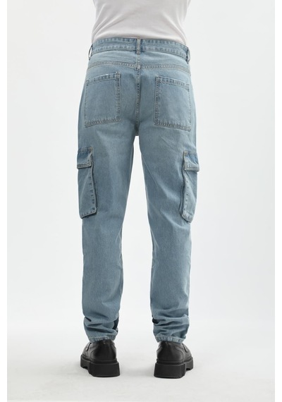 Banny Jeans Erkek Kargo Cep Jean Pantolon Açık Mavi