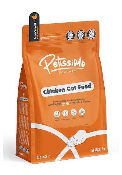 Petissimo Gourmet Gerçek Tavuklu Premium Yetişkin Kedi Maması 2,5 Kg - Kısırlaştırılmış, Düşük Tahıllı