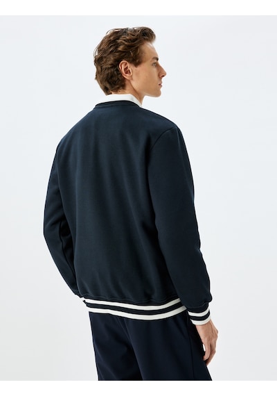 Koton Bisiklet Yaka Şardonlu Pamuk Karışımlı Slogan İşlemeli Sweatshirt Lacivert 5wam70167mk Lacivert Koton Bisiklet Yaka Şardonlu Pamuk Karışımlı Slogan İşlemeli Sweatshirt Lacivert 5wam70167mk Lacivert