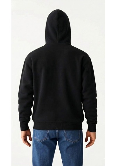 Veraura Lifestyle Samuray Ninja Çift Kapüşonlu Zıp Fermuarlı Kanguru Cepli Tam Fermuarlı Hoodie Sweatshirt - Siyah