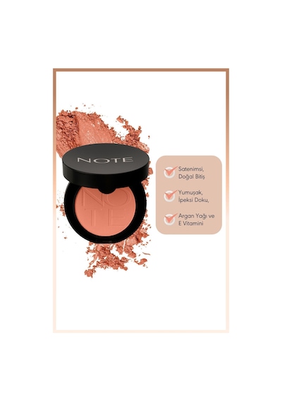 Note Cosmetique Luminous Silk Compact Blusher Toz Allık - 04 Soft Peach
