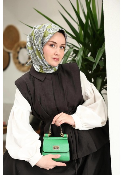 Silk Home Twill İpek Eşarp - 11468-08 Yeşil