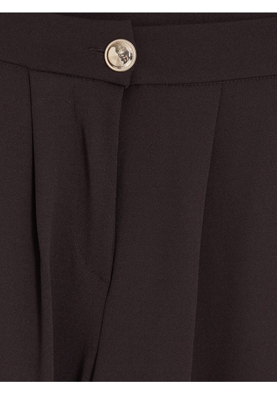 Lcw Everyday Kahverengi Loose Fit Kadın Pileli Kumaş Pantolon