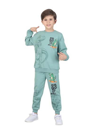 Erdem Kıds Erkek Çocuk Dinozor Baskılı Pijama Takımı İki İplik Eşofman Takımı Okul İkili Takım Mint Yeşili Mint Yeşili Erdem Kıds Erkek Çocuk Dinozor Baskılı Pijama Takımı İki İplik Eşofman Takımı Okul İkili Takım Mint Yeşili Mint Yeşili