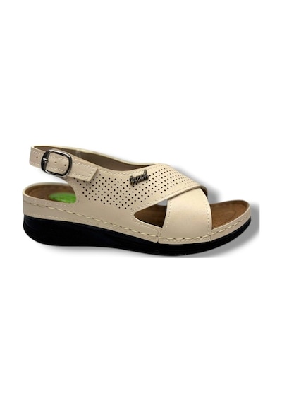 Royal Poli 780-26 Cilt Ultra Soft Jel Taban Anatomik Kadın Sandalet Bej