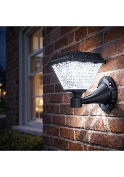Güneş Enerjili 30w Solarlı Led Aplik Beyaz Işık Ct-7316 Siyah