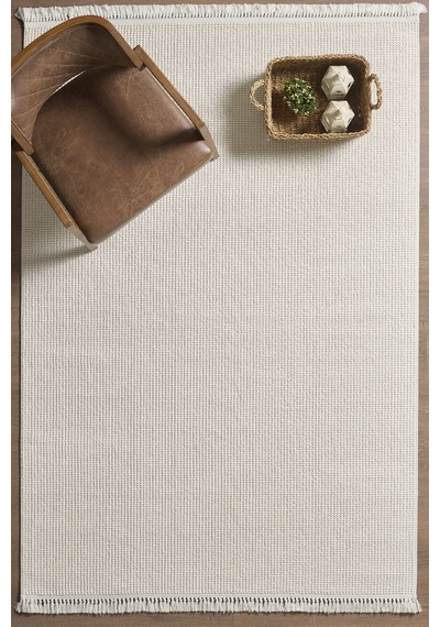 Mariesse Home Naturel Bukleli Yumuşak Dokulu Iskandinav Dokuma Halı Doho E601 Krem