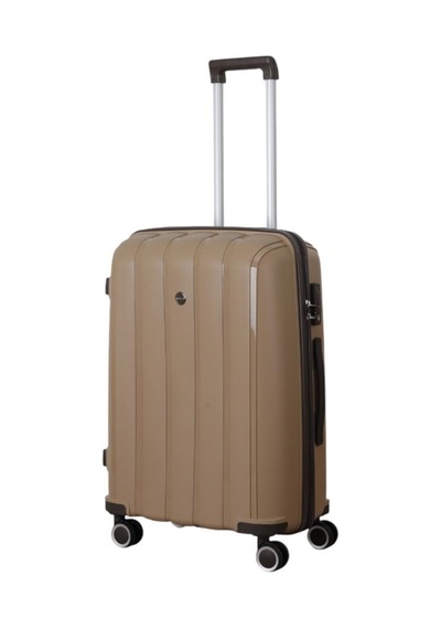 Mçs 3lü Set Kırılmaz Silikon Seyahat Valizi Bavulu V305 Şampanya/acıkahve Bej