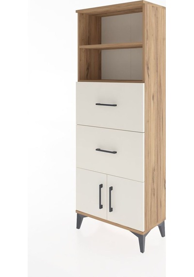 Arges Dolap 2 Raflı 2 Çekmeceli 2 Kapaklı 60x30x163 Çam-aytaşı Atlas Çam