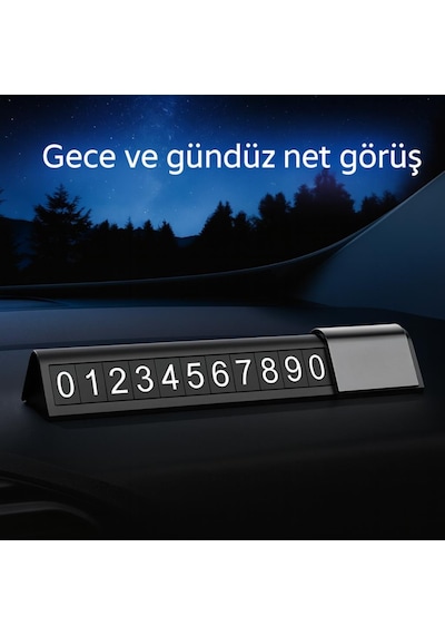 Coofbe Premıum Gece Görüşlü Gizlenebilir Araç Park Telefon Numaratörü Geçici Park Numaratör Plakalık 1 Adet