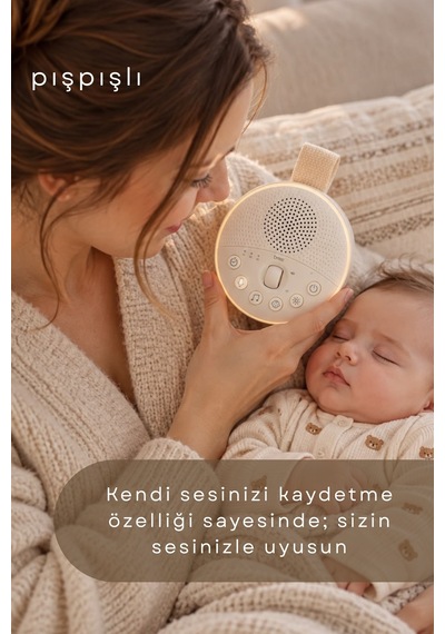 Breez Pro Ağlama Sensörlü Pışpışlı Beyaz Gürültü Cihazı 21 Sesli Anne Ses Kayıtlı Radyasyon Içermeyen Uyku Arkadaşı